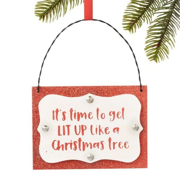 Holiday Lane Christmas Cheer Red Sign Ornament - Picture 1 of 1
